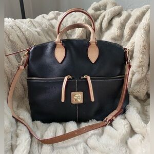 Dooney & Bourke Dillen Double Pocket Satchel Black & Tan